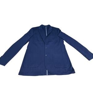 "AMERICAN TALL" BLUE Mens Blazer Cardigan 2 Button, Single Vented, Rayon‎ Blend